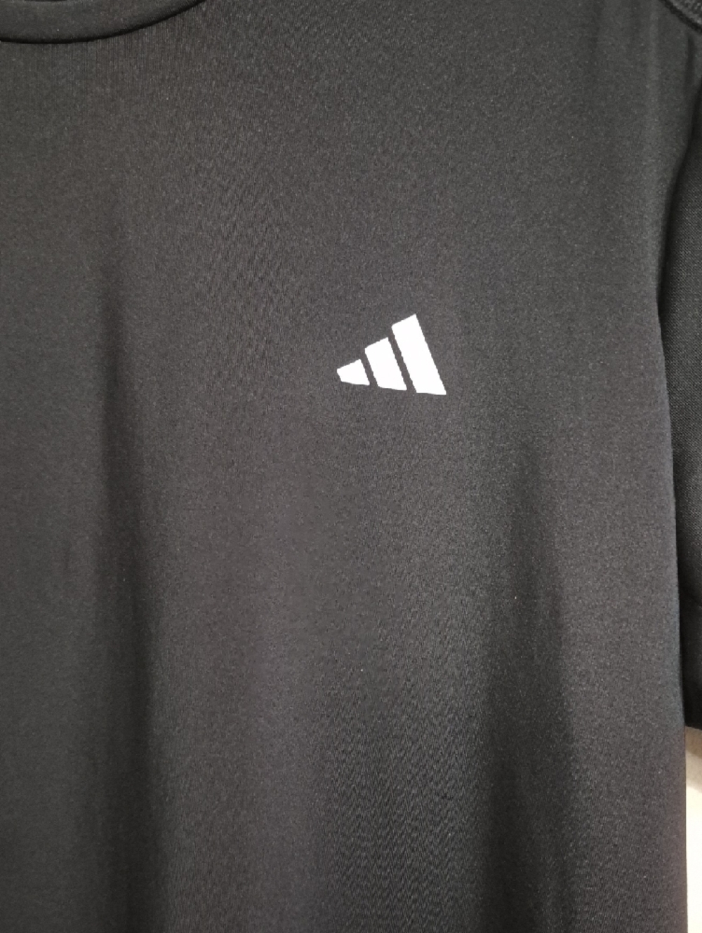 adidas Black Short-Sleeve Crew Tee with White Logo - Picture 4 of 8